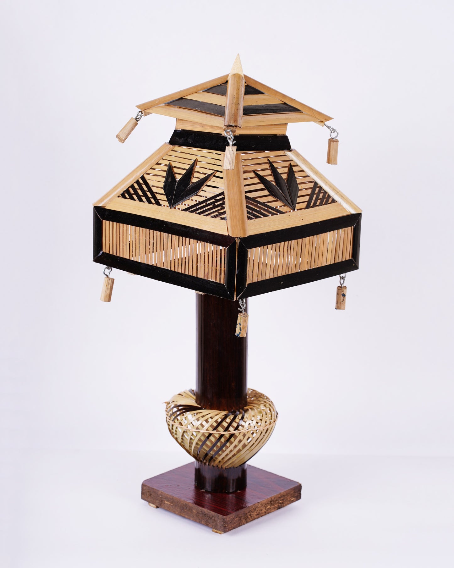 Bamboo Golden Tabletop Lamp