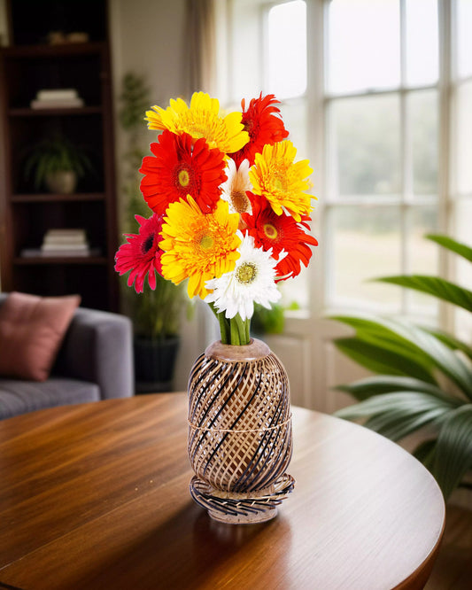 Bamboo Table Top Flower Vase