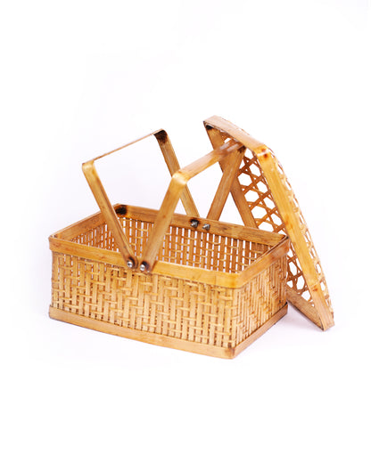 Bamboo Square Picnic Basket