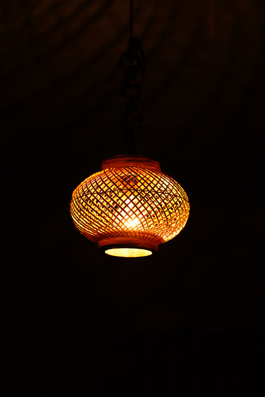 Bamboo Pot Hanging Decor Lamp